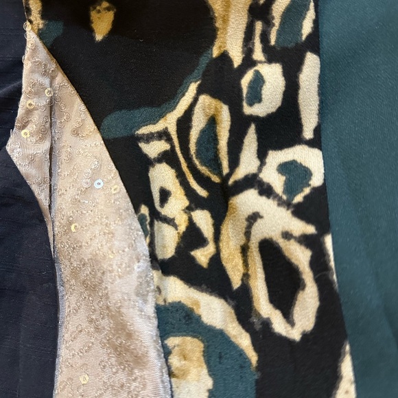 RACHEL RACHEL ROY XS Size 0 Navy Teal Ivory Sequins Retro Fit Flare Dress R $199 - Picture 8 of 14